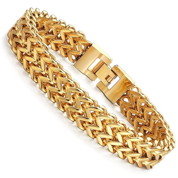 Other - Stainless Steel 12MM Two-Strand Chain Bracelet